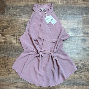 New! Naked Zebra Halter Ruffle Top Size Medium